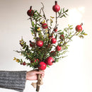 Artificial Silk Red Pomegranate Bouquet 22" Tall