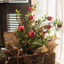 Artificial Silk Red Pomegranate Bouquet 22" Tall