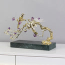 Artisan amethyst and golden tree handicraft living room decor