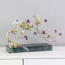 Artisan amethyst and golden tree handicraft living room decor