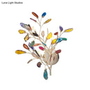 Artistic agate leaf wall light living area gemstone lighting fixture