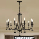 Artistic black metal crystal chandelier dining room led lighting