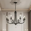 Artistic black metal crystal chandelier dining room led lighting