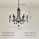 Artistic black metal crystal chandelier dining room led lighting