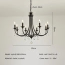 Artistic black metal crystal chandelier dining room led lighting