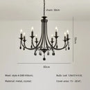 Artistic black metal crystal chandelier dining room led lighting