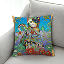 Artistic cat print black cushion covers set of 4 living room decor