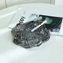Artistic clear & gold iceberg glass dessert plate dining room decor