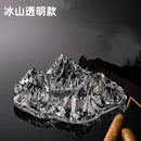 Artistic clear & gold iceberg glass dessert plate dining room decor
