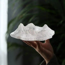 Artistic clear & gold iceberg glass dessert plate dining room decor
