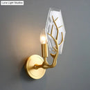 Artistic gold antler crystal wall lamp for living room light fixture