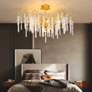 Artistic gold crystal wistaria ceiling chandelier for dining room