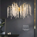 Artistic gold crystal wistaria ceiling chandelier for dining room