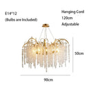 Artistic gold crystal wistaria ceiling chandelier for dining room