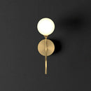 Artistic gold spherical wall lighting fixture bedroom glass sconce