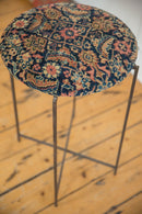 Reclaimed Antique Rug Fragment Side Table Stand 1 of 7