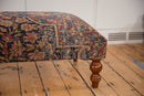 Antique Persian Kerman Rug Ottoman Coffee Table