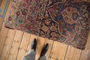 Antique Persian Kerman Rug Ottoman Coffee Table