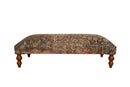 Antique Persian Kerman Rug Ottoman Coffee Table