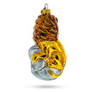 Lion on Gray Rock Glass Christmas Ornament