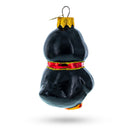 Penguin with Bow Glass Christmas Ornament
