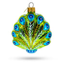 Festive Peacock Glass Christmas Ornament