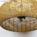 Asian rattan dome pendant light dining room e26 e27 bulb base