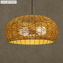Asian rattan dome pendant light dining room e26 e27 bulb base