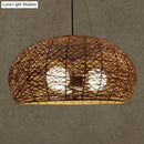 Asian rattan dome pendant light dining room e26 e27 bulb base