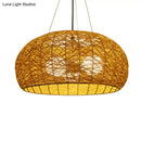Asian rattan dome pendant light dining room e26 e27 bulb base