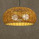 Asian rattan dome pendant light dining room e26 e27 bulb base