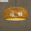 Asian rattan dome pendant light dining room e26 e27 bulb base