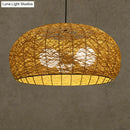 Asian rattan dome pendant light dining room e26 e27 bulb base