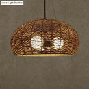 Asian rattan dome pendant light dining room e26 e27 bulb base