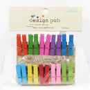 Assorted colorful heart mini wooden clips bedroom photo decor