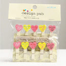 Assorted colorful heart mini wooden clips bedroom photo decor
