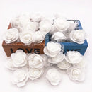 Assorted white & pink handmade foam rose flower heads wedding decor