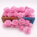 Assorted white & pink handmade foam rose flower heads wedding decor