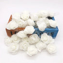 Assorted white & pink handmade foam rose flower heads wedding decor