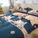 Astronaut cartoon lattice floral bedding set green & white bedroom