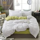 Astronaut cartoon lattice floral bedding set green & white bedroom