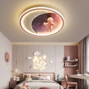 Astronaut crescent moon led ceiling light for boys room