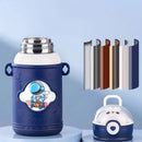 Astronaut white & navy blue stainless steel thermos bottle kids room