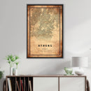 Athens Vintage Map Canvas