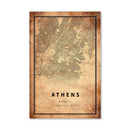 Athens Vintage Map Canvas