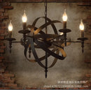 Atomic black iron pendant light living room eight bulb chandelier