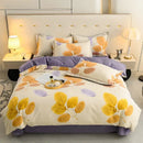 Autumnal leaf cream brushed cotton duvet cover set bedroom