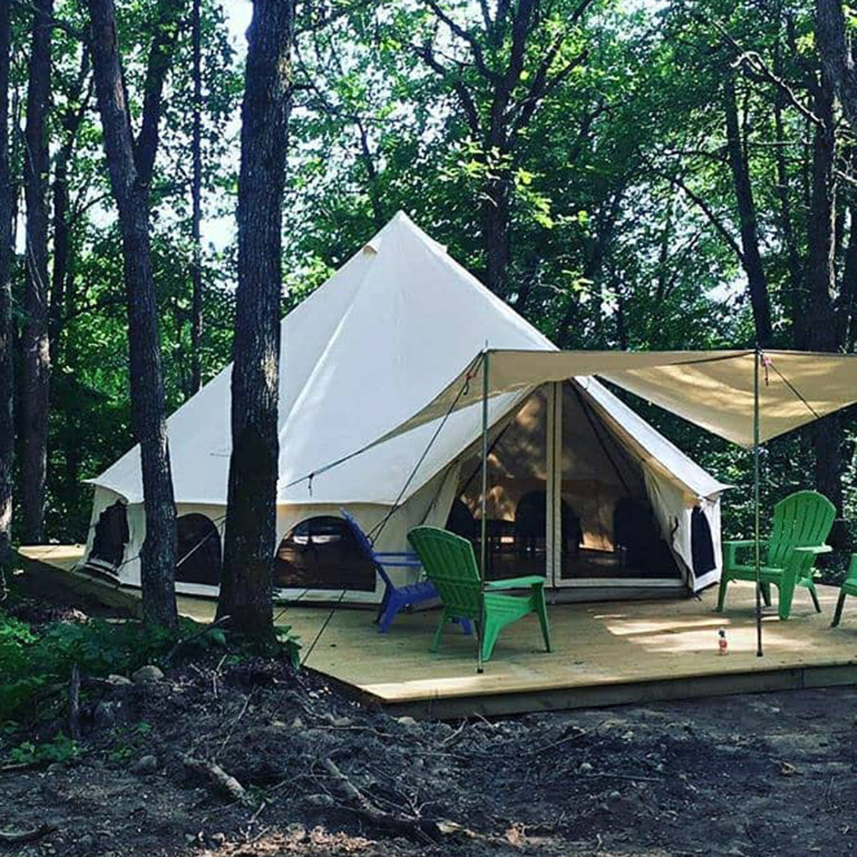 Awning for Bell tents Avalon Awning / 13'/16'/20'/23' / Natural White
