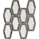 Calacatta T, Pebble Grey Polished Lincoln Marble Mosaics 10 1/4x12 13/16