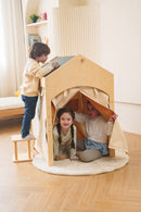 Ash Kids Play Tent & Desk Set | Adjustable Wooden Learning Tent with Desk, Chair & Chalkboard